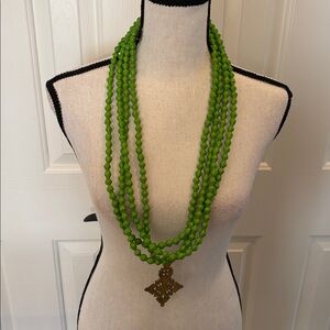 Akola Paper Bead  Brass Toggle Clasp Necklace